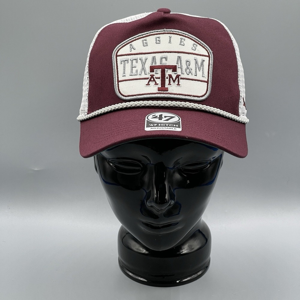 Texas A&M Baseball Cap Men's Aggies Trucker '47 Hitch Hat Maroon Adjustable